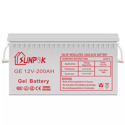 Sunpok 12v 200ah 250ah Gel SLA Battery Deep Cycling Capability Dependable Performance