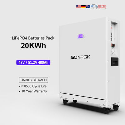 Vertical Type Lithium Battery 20KWH 51.2V 400Ah Home Lifepo4 Battery Pack Solar Energy Storage Battery for Home