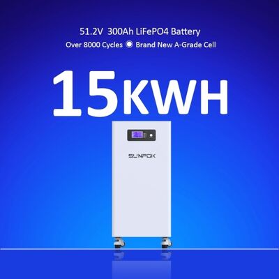51.2V 15kwh Home Energy Storage 51.2V 300Ah 15.36kwh Lifepo4 Lithium Battery Pack Energy Storage System