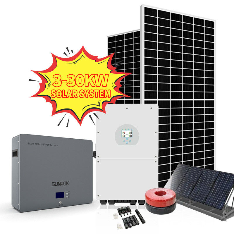 오프 그리드 태양력 에너지 장치 5 킬로볼트 3 킬로볼트 암페어 5 kw 8 kw 완전 설계 혼합체 태양 전지판