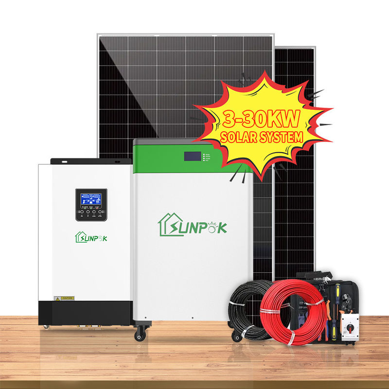 리튬 이온 태양 홈 시스템 10 kw 20 kw 30 kw 피프 패널 세트 오프 그리드 태양 에너지 파워 하이브리드