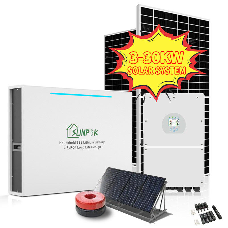 오프 그리드 하이브리드 태양 풍력 발전 시스템 5Kw 8Kw 10Kw 12Kw 오프 그리드 가정용 전기 시스템
