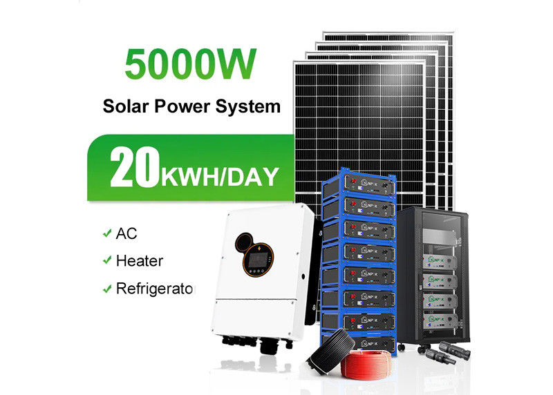 MPPT 제어 얇은 필름 태양 전지 패널 48V 200ah 10kwh 20kwh 지붕 탑재 태양 전지 래킹