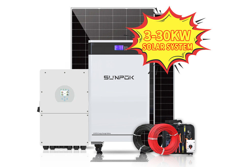 EU US 50kw 하이브리드 태양광 발전 시스템 10kw 15kw 집용 20kw 30kw 산업용 태양광 시스템