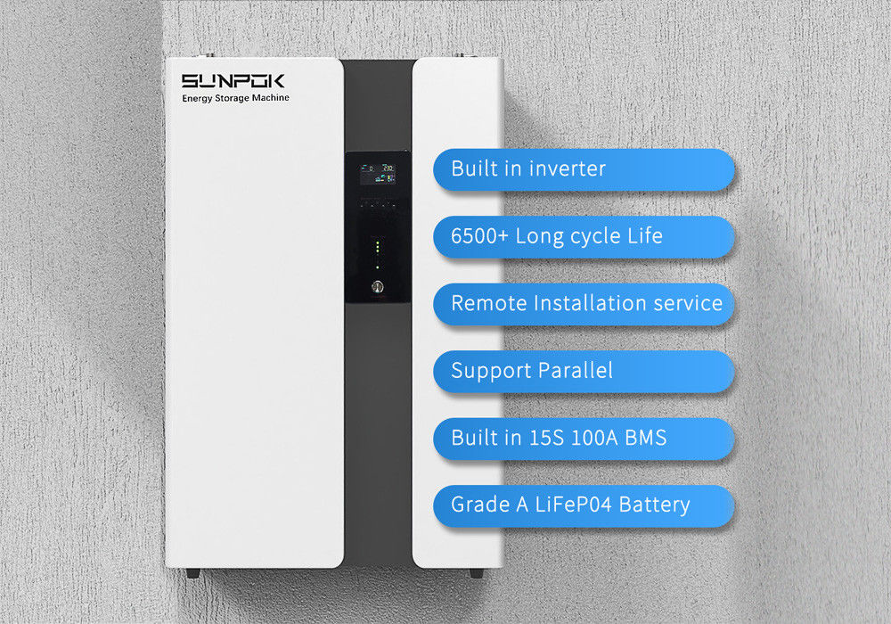 오프-그리드 온-인-원 에스 EU 창고 구축 5.12Kwh 50Ah 200Ah 100Ah 51.2V 5kw 인버터 배터리