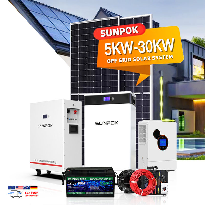 5KW 10KW 태양광 패널 전체 시스템 태양광 발전 시스템 전체 세트 하이브리드 태양광 에너지 저장 가정용 태양광 패널 시스템