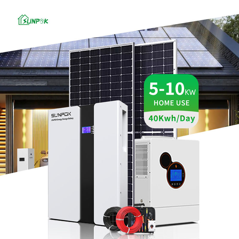 태양광 발전 시스템 3kw 5kw 10kw 12kw 15kw 하이브리드 오프 그리드 전체 태양 전지 패널 세트