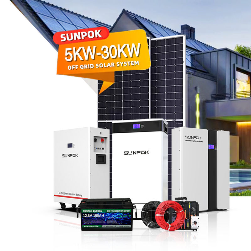 썬포크 5Kw 6Kw 8Kw 10Kw 11Kw 12Kw 15Kw 20Kw 오프그리드 태양광 전력 전용 집합 태양광 전력 오프그리드 가정용 전력 시스템