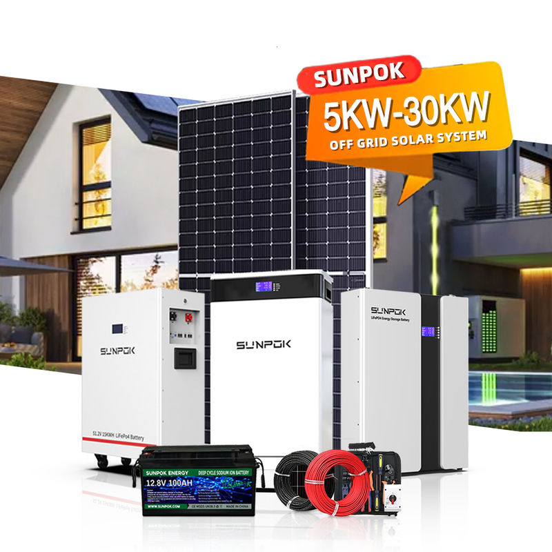 48V 100AH 120AH 태양 전지 하이브리드 태양 시스템 6KWH 12KWH 18KWH 24KWH 30KWH