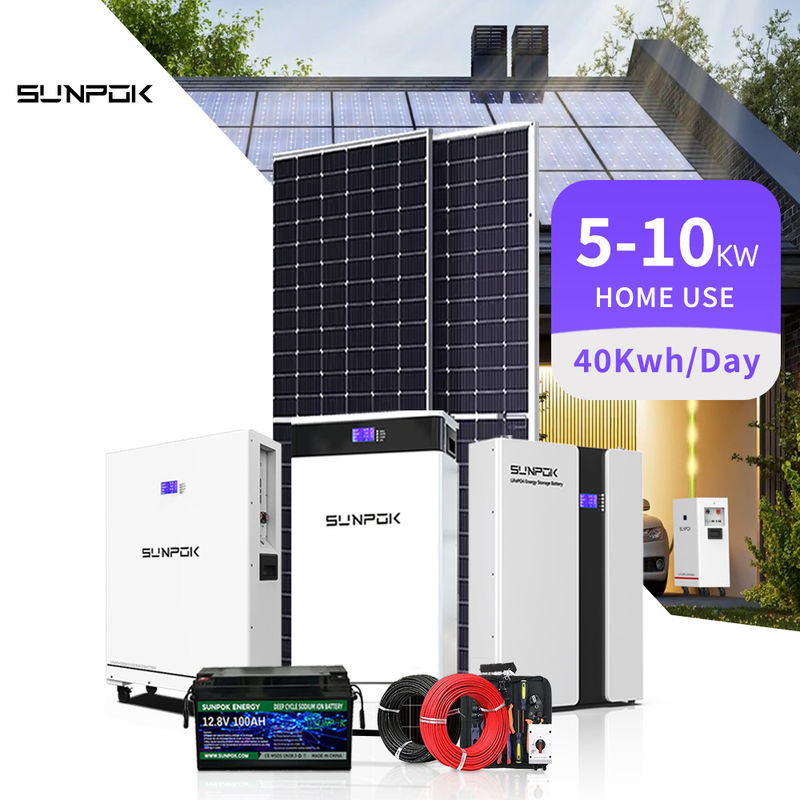 완전 30kW 오프 그리드 하이브리드 태양 전지 시스템 태양 가정용 5kW 8kW 15kW 키트