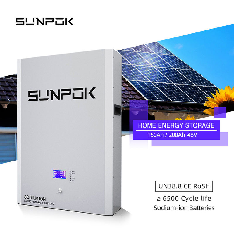 48V 벽에 장착된 나트륨 이온 배터리 저장 시스템 100ah 150ah 200ah 5kwh 10kwh 20kwh
