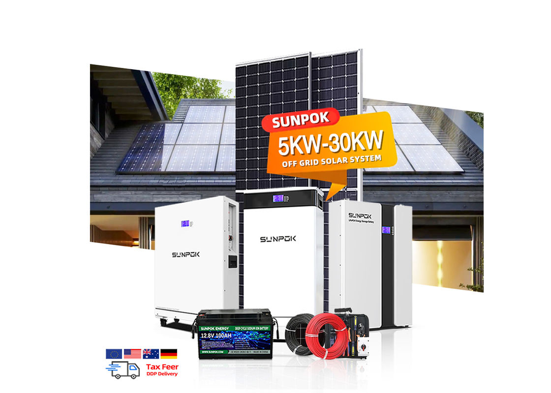 태양광 에너지 시스템 전력망에서 제외 6000W 10Kw 15Kw 20Kw 하이브리드 3단계 태양광 발전 시스템