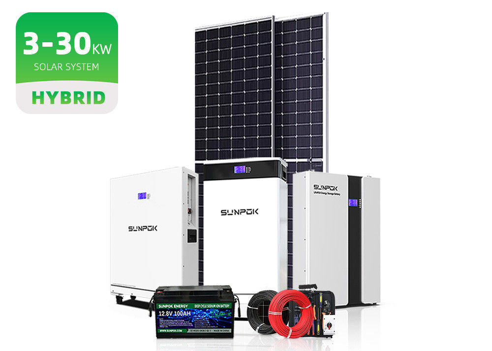 오프그리드 하이브리드 태양 에너지 저장 시스템 5Kw 10Kw 20Kw 10Kva 에너지 저장 장치와 함께 태양 에너지 시스템