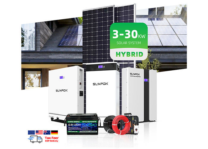 태양광 10Kw 12Kw 15Kw 하이브리드 태양광 에너지 시스템 인버터와 함께 가정용 태양광 패널 전원 시스템