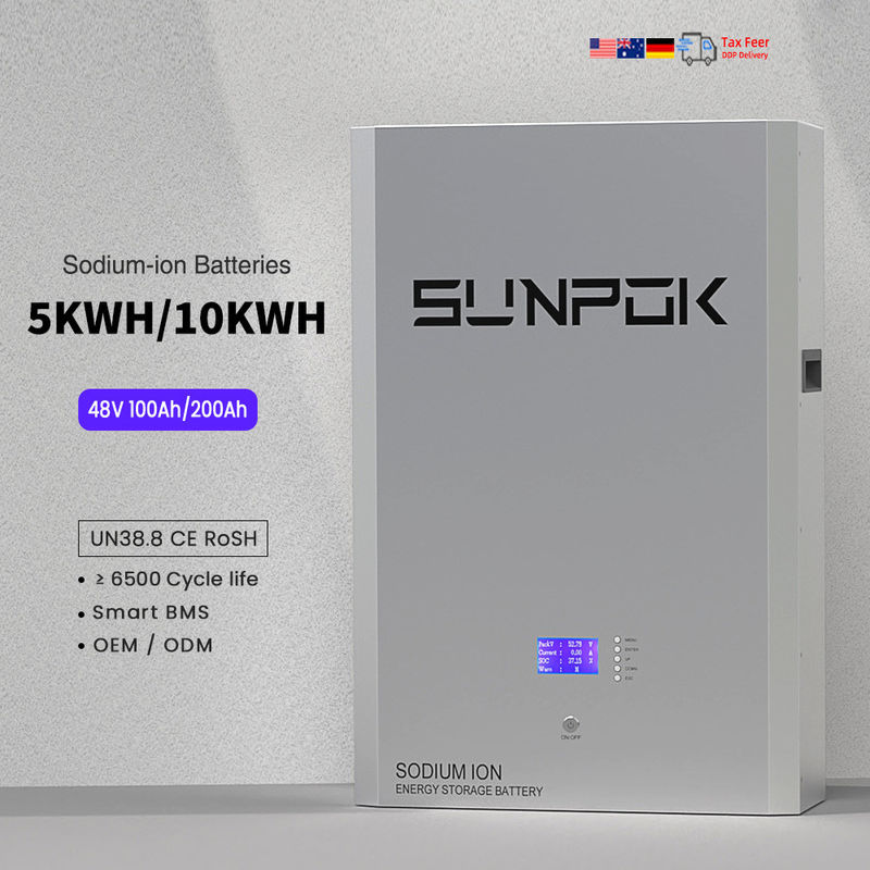 48V 51.2V 5kwh 10kwh 나트륨 이온 배터리 나트륨 이온 저장 배터리 태양 벽 나트륨 이온 재충전 배터리