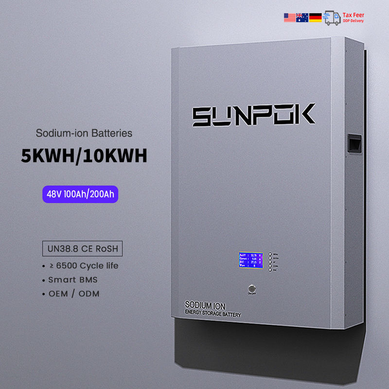 나트륨 배터리 48V 배터리 에너지 저장 5Kwh 48V 200Ah 100Ah Lifepo4 벽에 장착 된 나트륨 이온 배터리 팩