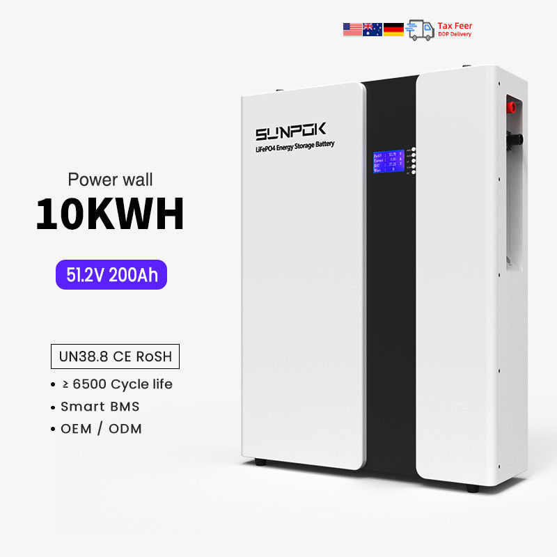 라이프포4 배터리 48V 51.2V 10KWH 벽에 장착 된 리?? 배터리 48V 200ah 리?? 이온 배터리 태양 시스템용 솔라레