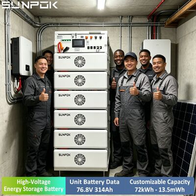 SUNPOK 고전압 리?? 배터리 76.8V 314AH 100kwh 200kwh 500kwh LiFePO4 배터리 시스템