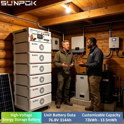 SUNPOK 76.8V 314AH 24.12kWh 고전압 에너지 저장 시스템 태양광 하이브리드 상업용 산업용 중국산