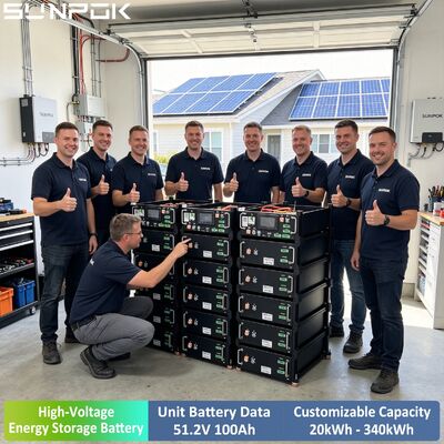 SUNPOK Home Energy Storage Baterias De Litio 25kWh 50kWh Lithium Battery Solaire 100Ah 48V LiFePO4 Battery Pack